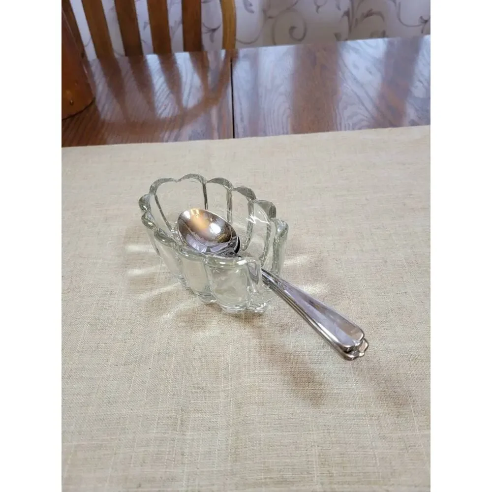 Vintage Princess House Crystal Buffet Flatware Spoon Fork Holder Caddy Rest 438